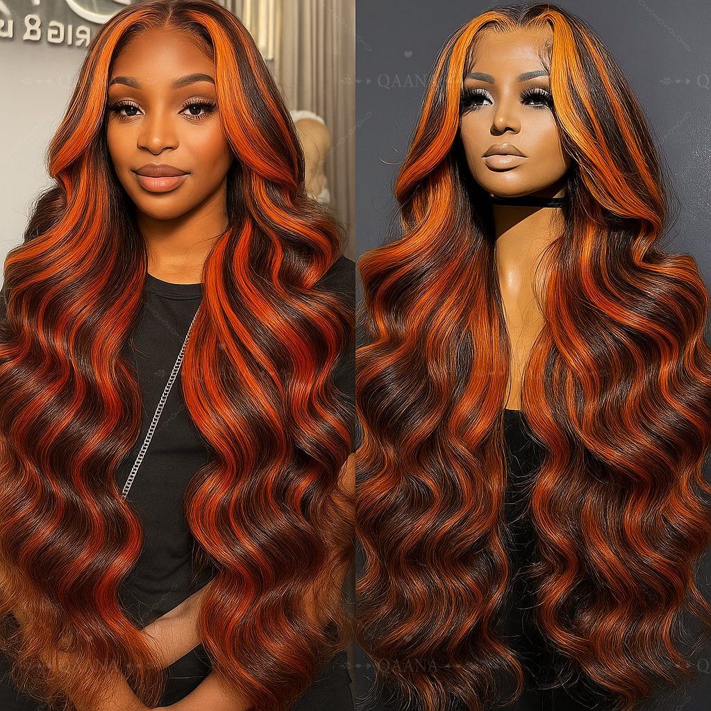 Body Jewelry Underwear - Brown Ginger Highlight Wigs Human Hair