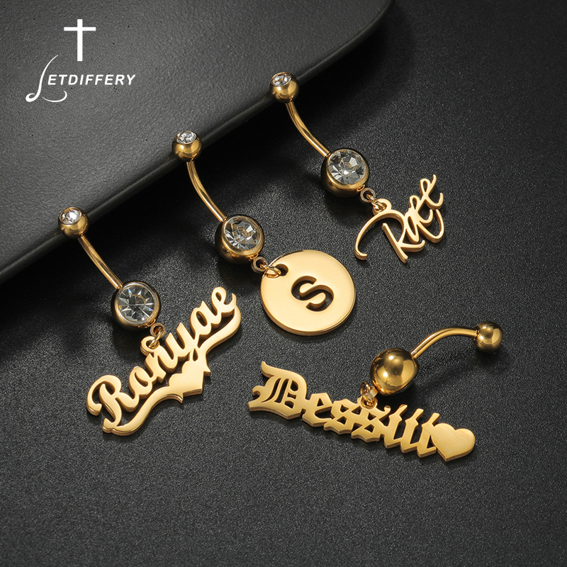 Body Jewelry Names - Letdiffery Custom Name Belly Button Rings