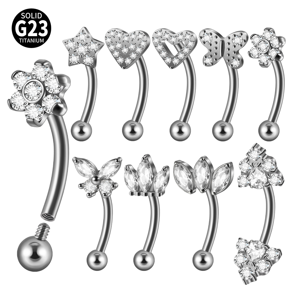 Eyebrow Curved Barbell - Dreamlee 1Pc G23 Titanium Rook Earring