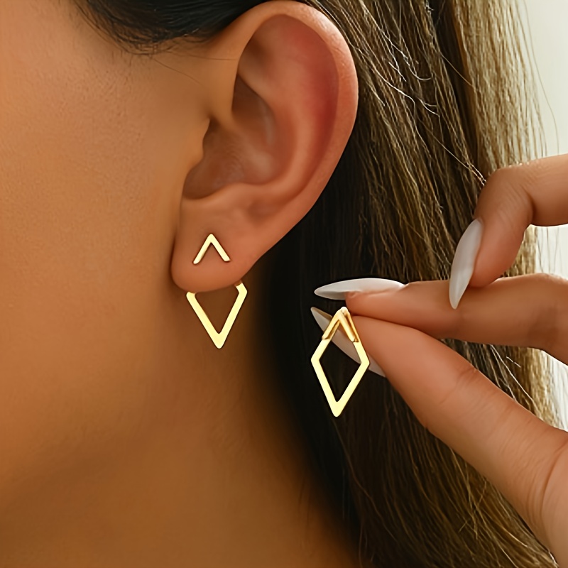 Body Jewelry And Earrings - 1 Pair Geometric Triangle Stud Earrings