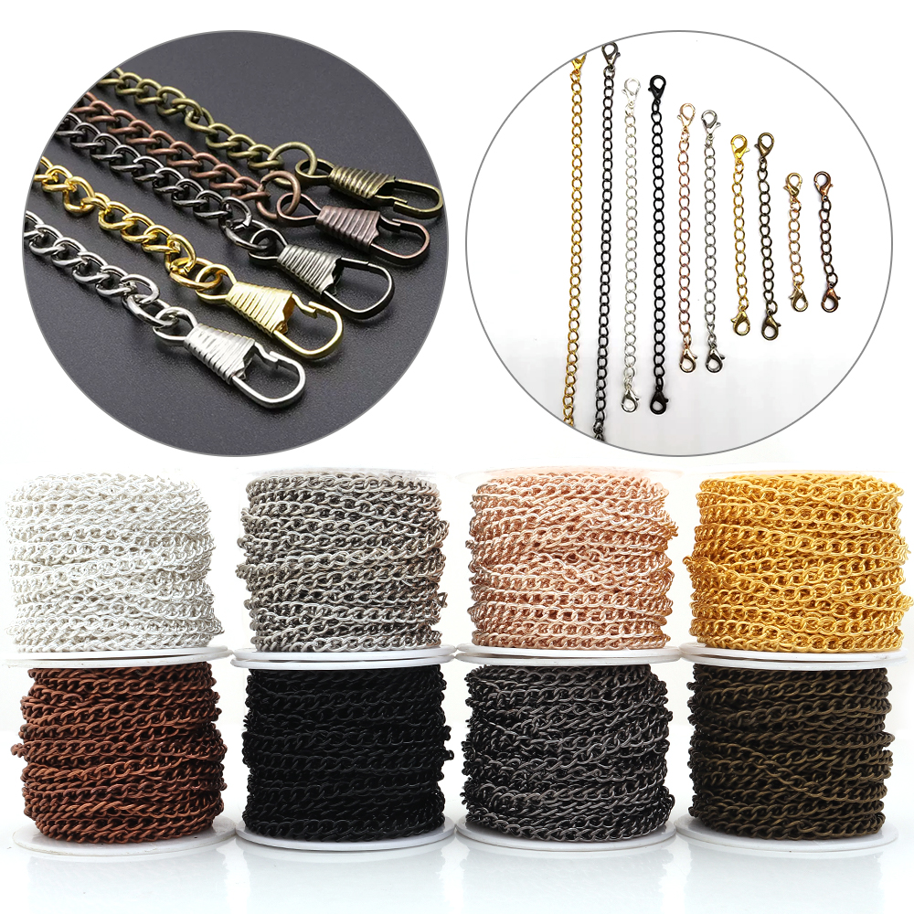 Body Jewelry Underwear - 10yards/roll Flat 2-6mm Extension Thin Chain