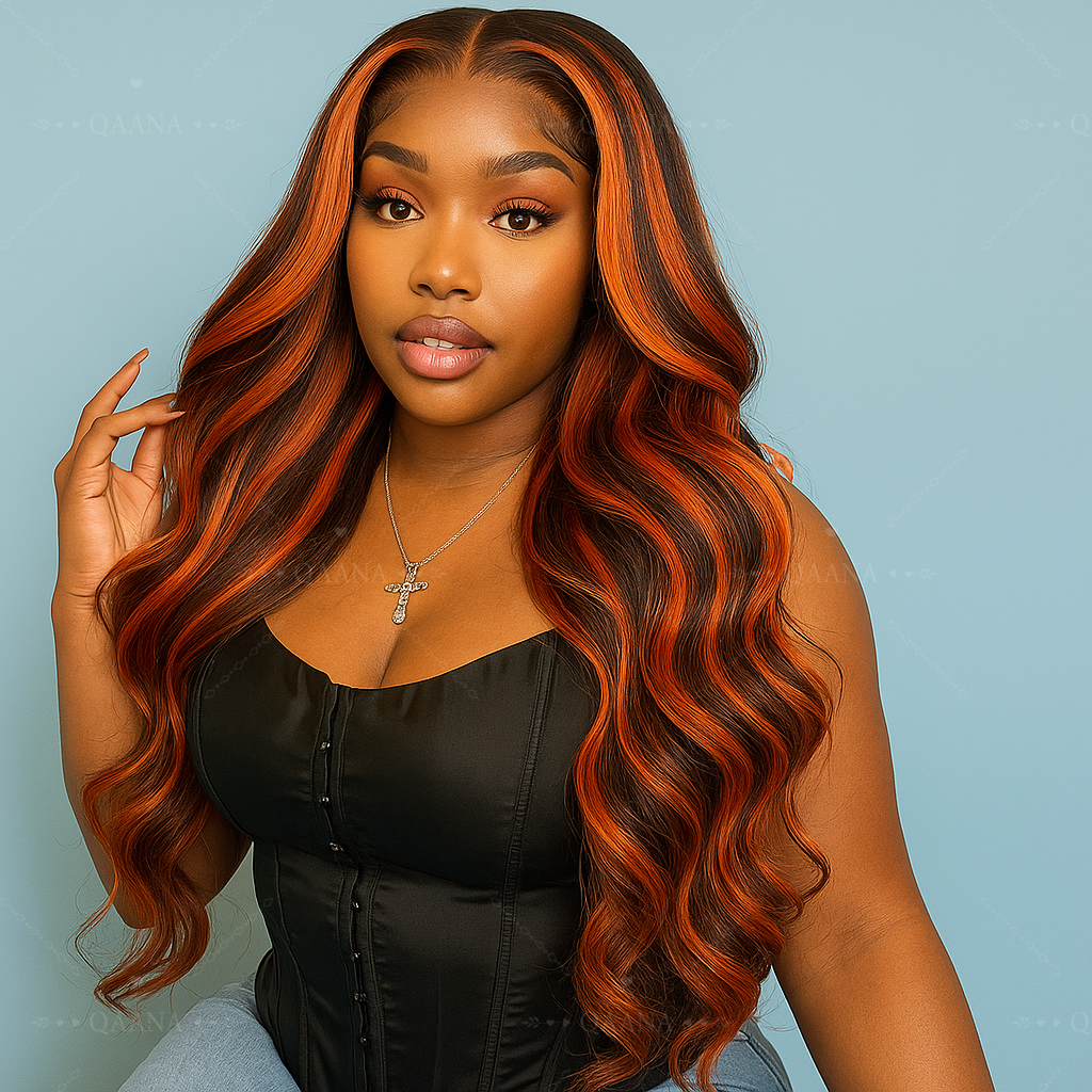 Brown Ginger Highlight Wigs Hu - Body Jewelry Underwear incelemesi ve fiyatı
