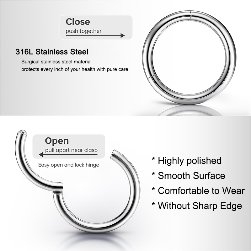 16G 316L Surgical Steel Hinged - Body Jewelry And Earrings incelemesi ve fiyatı