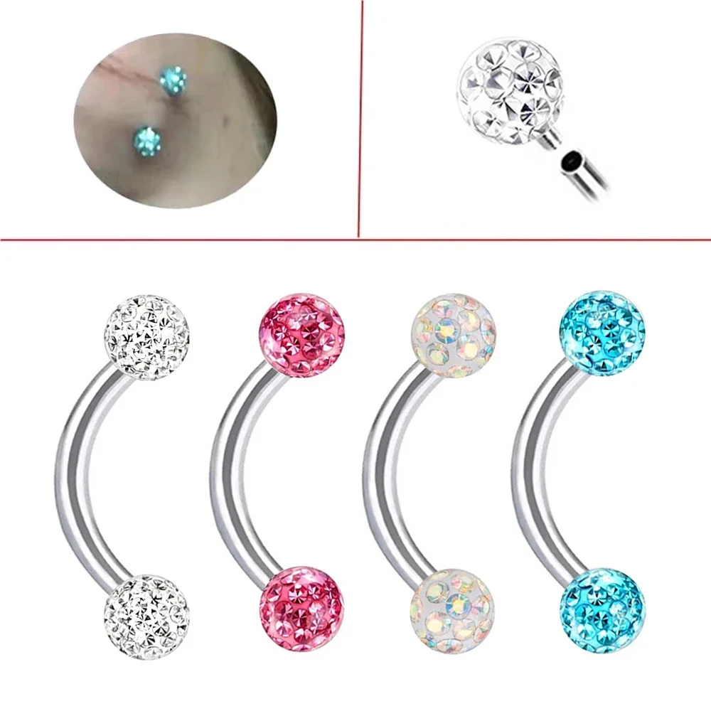 Multi Color Epoxy Crystal 6-10 - Eyebrow Curved Barbell incelemesi ve fiyatı