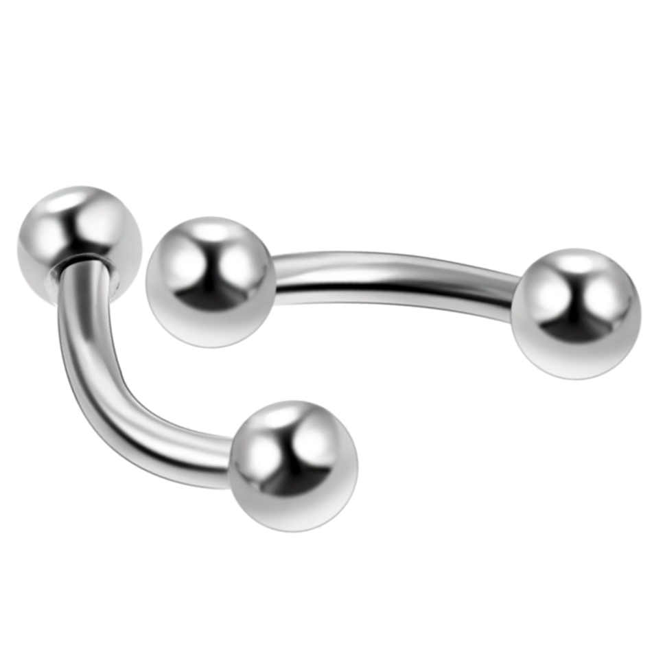10Pcs/lot Steel Eyebrow Banana - Eyebrow Curved Barbell incelemesi ve fiyatı