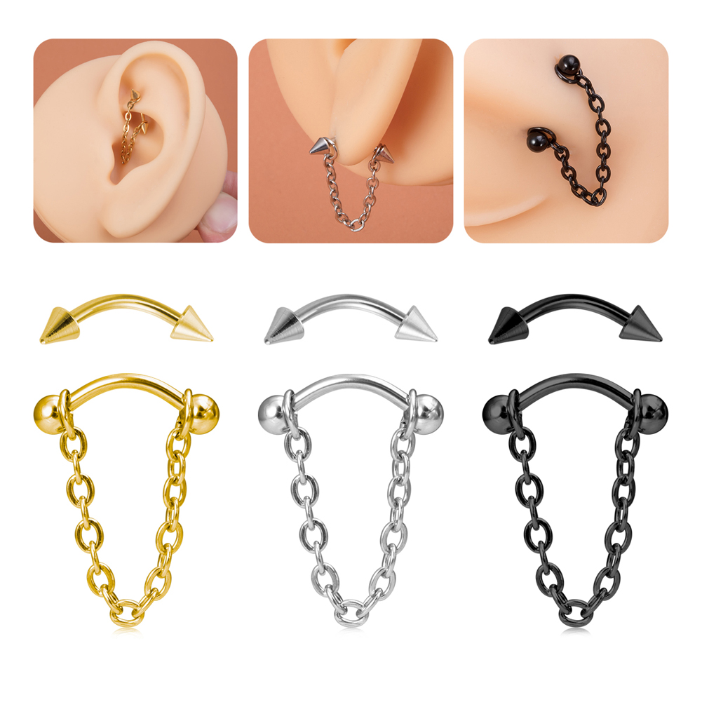 1pc Zircon Ball Cone Eyebrow P - Eyebrow Curved Barbell incelemesi ve fiyatı