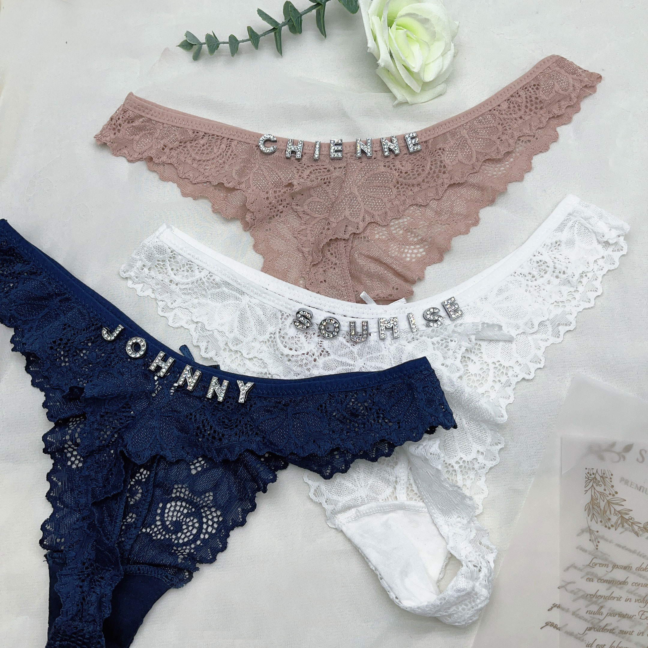 Custom Thong Panties with Name - Body Jewelry Names incelemesi ve fiyatı