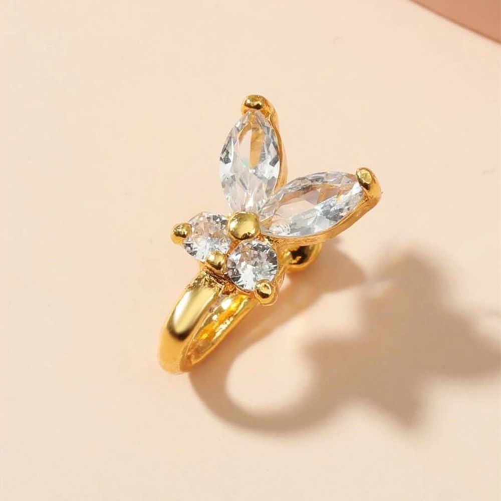 Rhinestone Butterfly Nose Ring - Body Jewelry Ear Piercing incelemesi ve fiyatı
