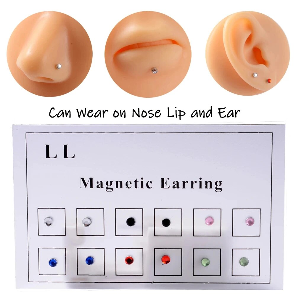 12PCS/Card Fake Cheater Non Pi - Body Jewelry Ear Piercing incelemesi ve fiyatı