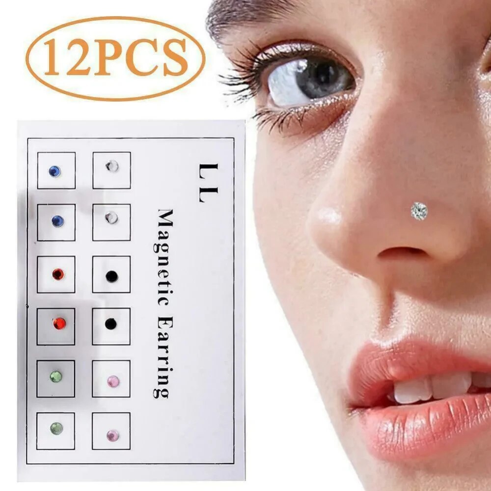 12PCS/Card Fake Cheater Non Pi - Body Jewelry Ear Piercing incelemesi ve fiyatı