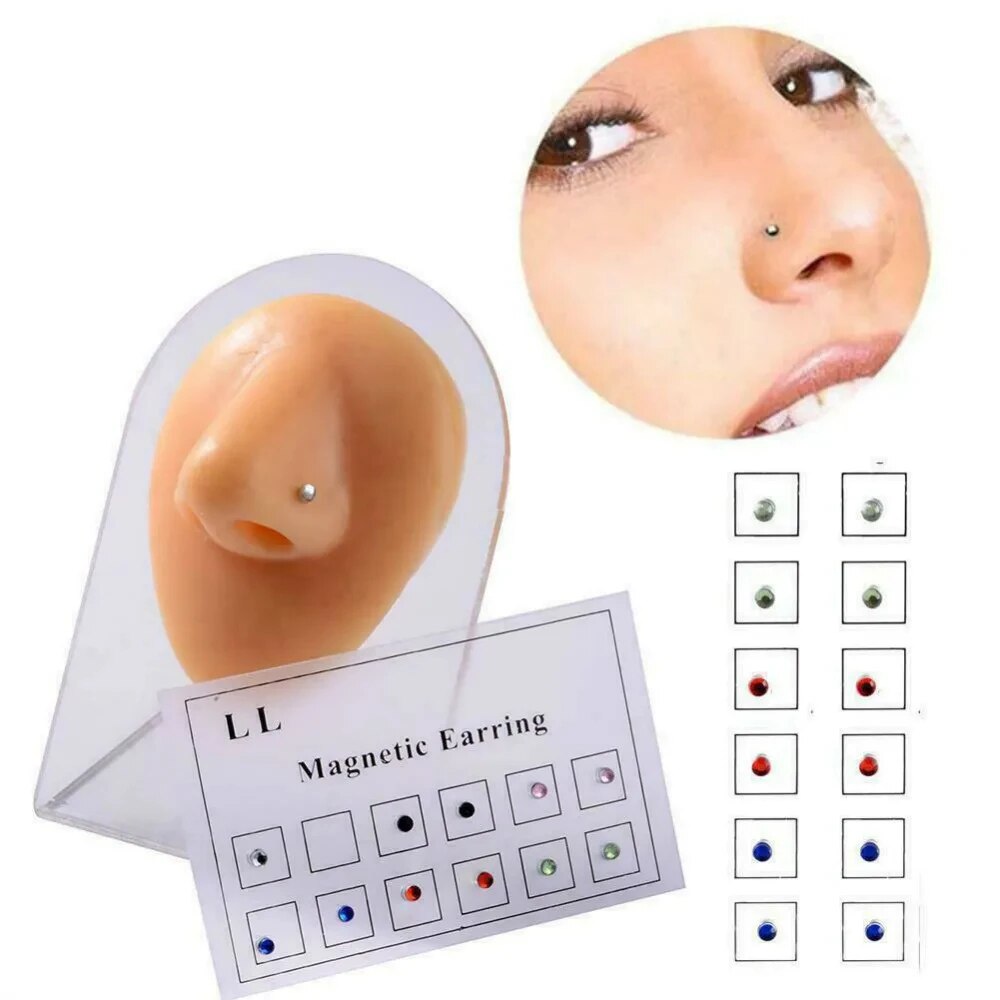 12PCS/Card Fake Cheater Non Pi - Body Jewelry Ear Piercing incelemesi ve fiyatı