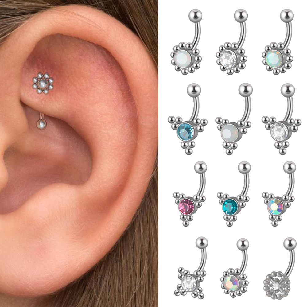1PC G23 TItanium 16G Crystal R - Eyebrow Curved Barbell incelemesi ve fiyatı