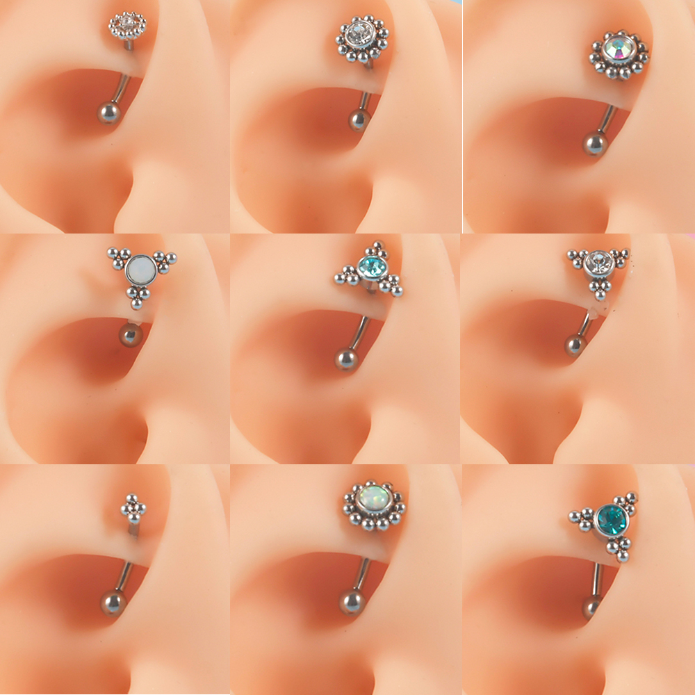 1PC G23 TItanium 16G Crystal R - Eyebrow Curved Barbell incelemesi ve fiyatı