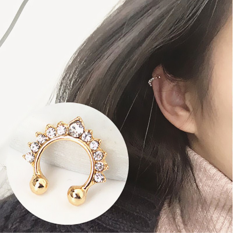 1PC U-Shape Nose Clip Fake Nos - Body Jewelry Ear Piercing incelemesi ve fiyatı