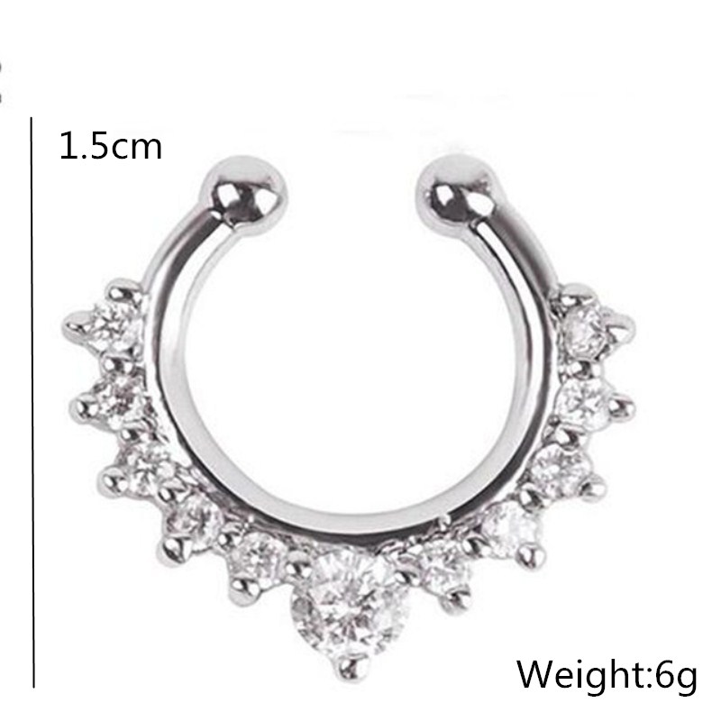 1PC U-Shape Nose Clip Fake Nos - Body Jewelry Ear Piercing incelemesi ve fiyatı