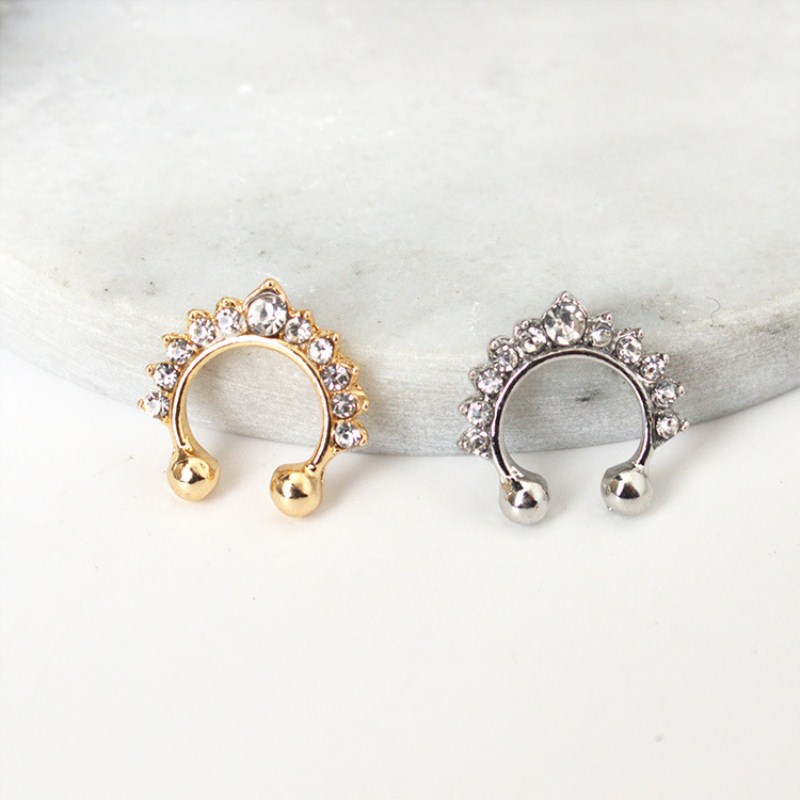 1PC U-Shape Nose Clip Fake Nos - Body Jewelry Ear Piercing incelemesi ve fiyatı