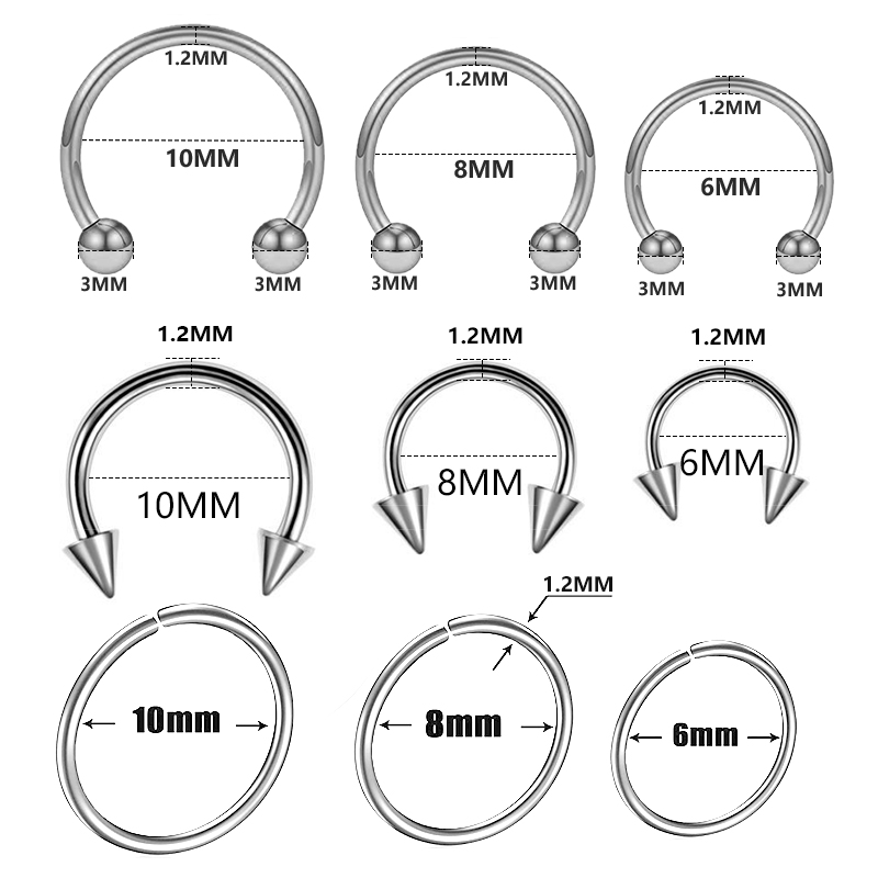 9pcs/lot Steel Ear Piercings H - Septum Clicker Ring incelemesi ve fiyatı
