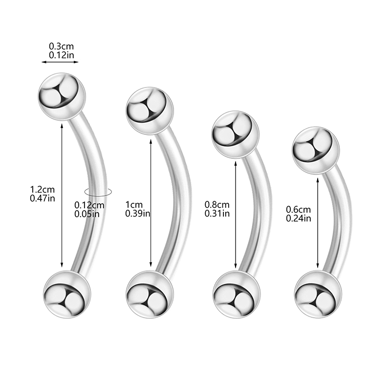 6PCS Stainless Steel Curved Ba - Eyebrow Curved Barbell incelemesi ve fiyatı