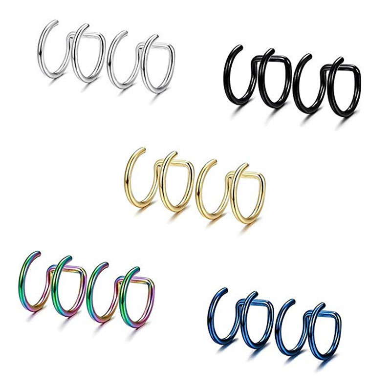 2Pcs 316L Stainless Steel Clip - Body Jewelry Ear Piercing incelemesi ve fiyatı