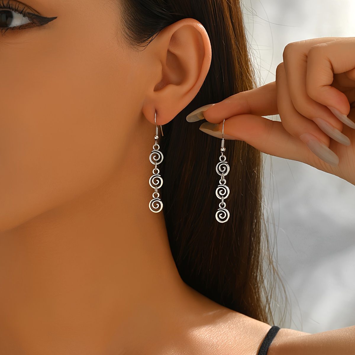 Bohemian Retro Geometric Spira - Body Jewelry And Earrings incelemesi ve fiyatı