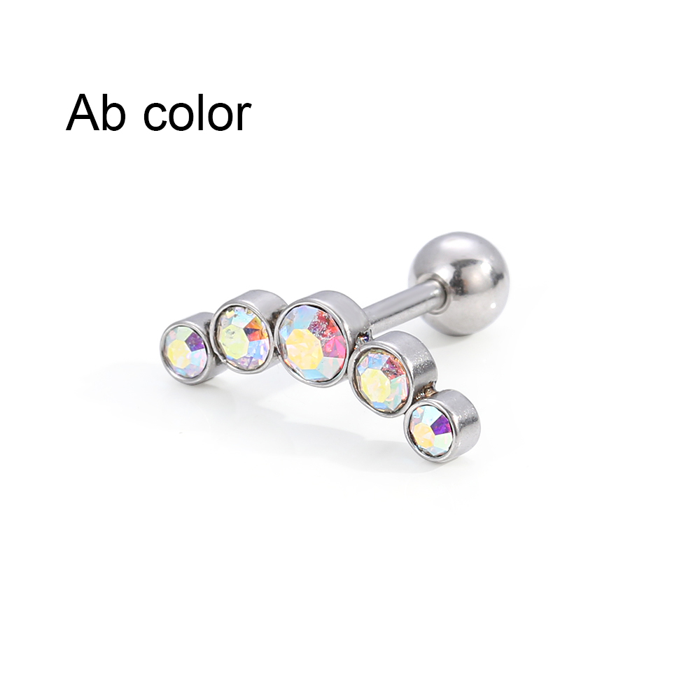 1Pcs Fashion 16G Crystal Gem O - Body Jewelry Ear Piercing incelemesi ve fiyatı