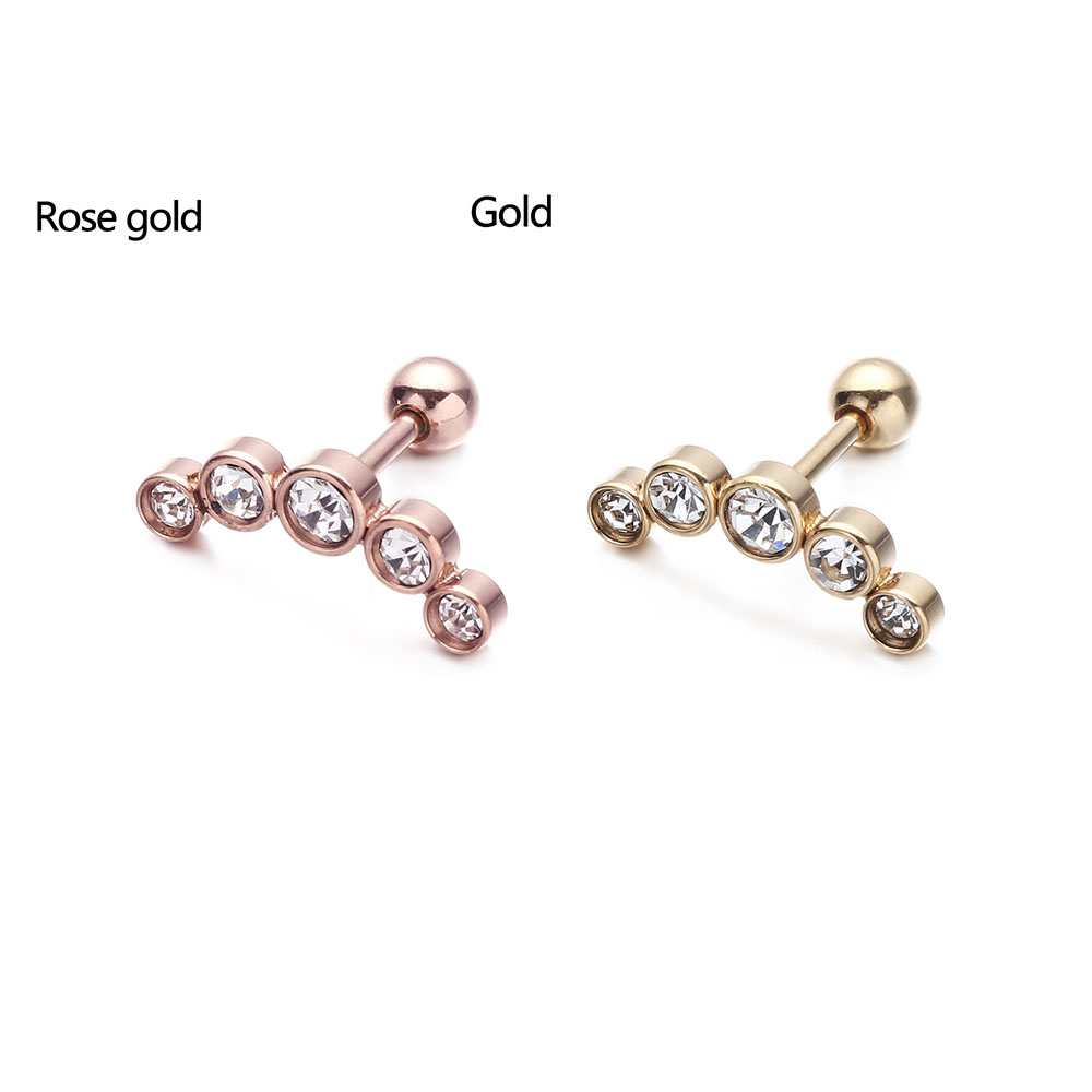 1Pcs Fashion 16G Crystal Gem O - Body Jewelry Ear Piercing incelemesi ve fiyatı