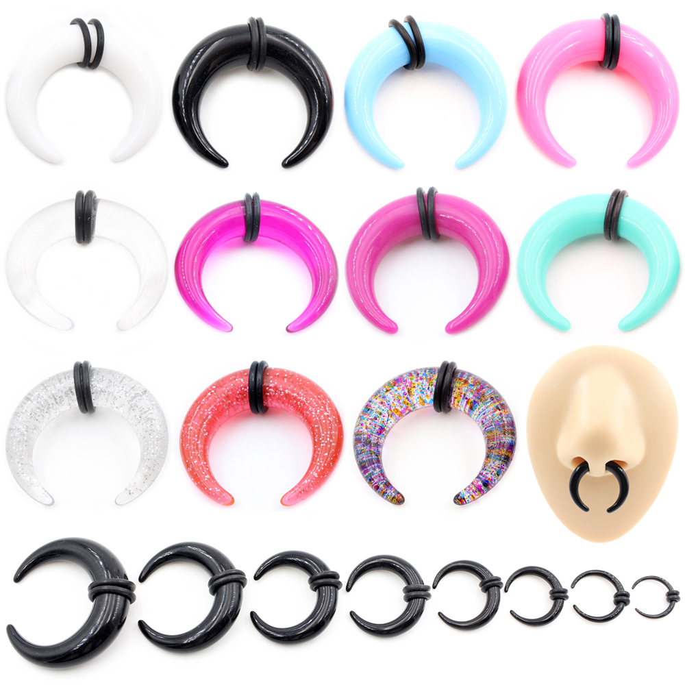 2pcs Acrylic C Sahpe Buffalo H - Septum Clicker Ring incelemesi ve fiyatı