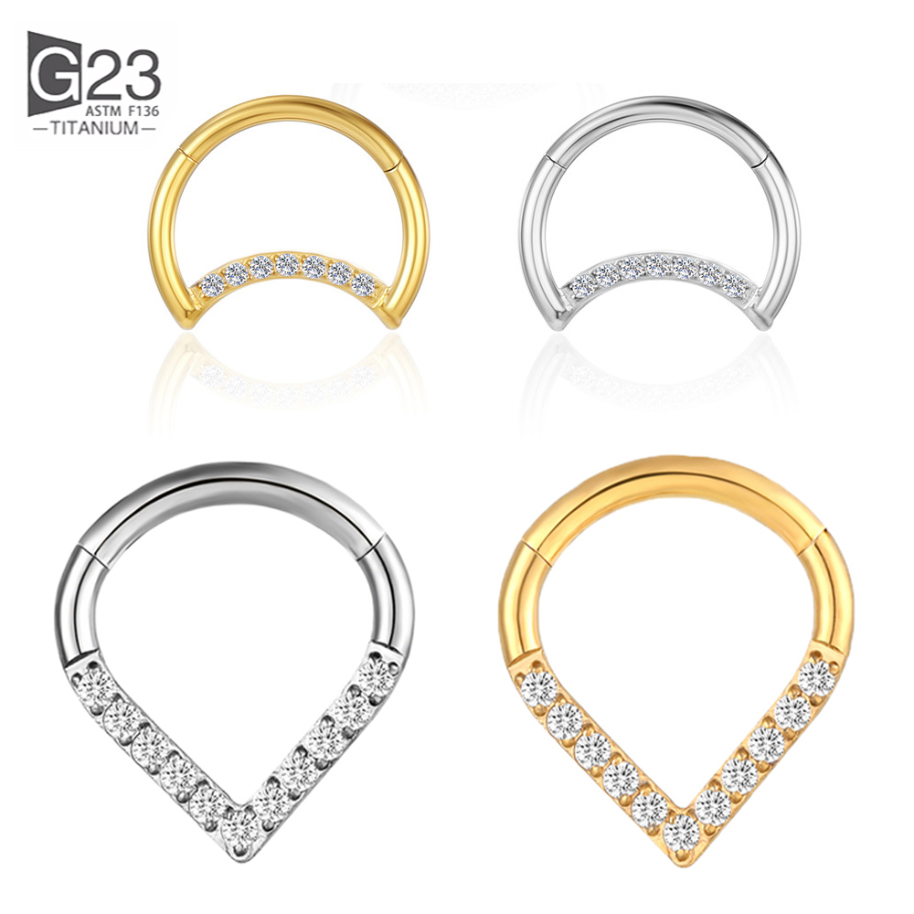 F136 Titanium Hinged Tear Drop - Septum Clicker Ring incelemesi ve fiyatı