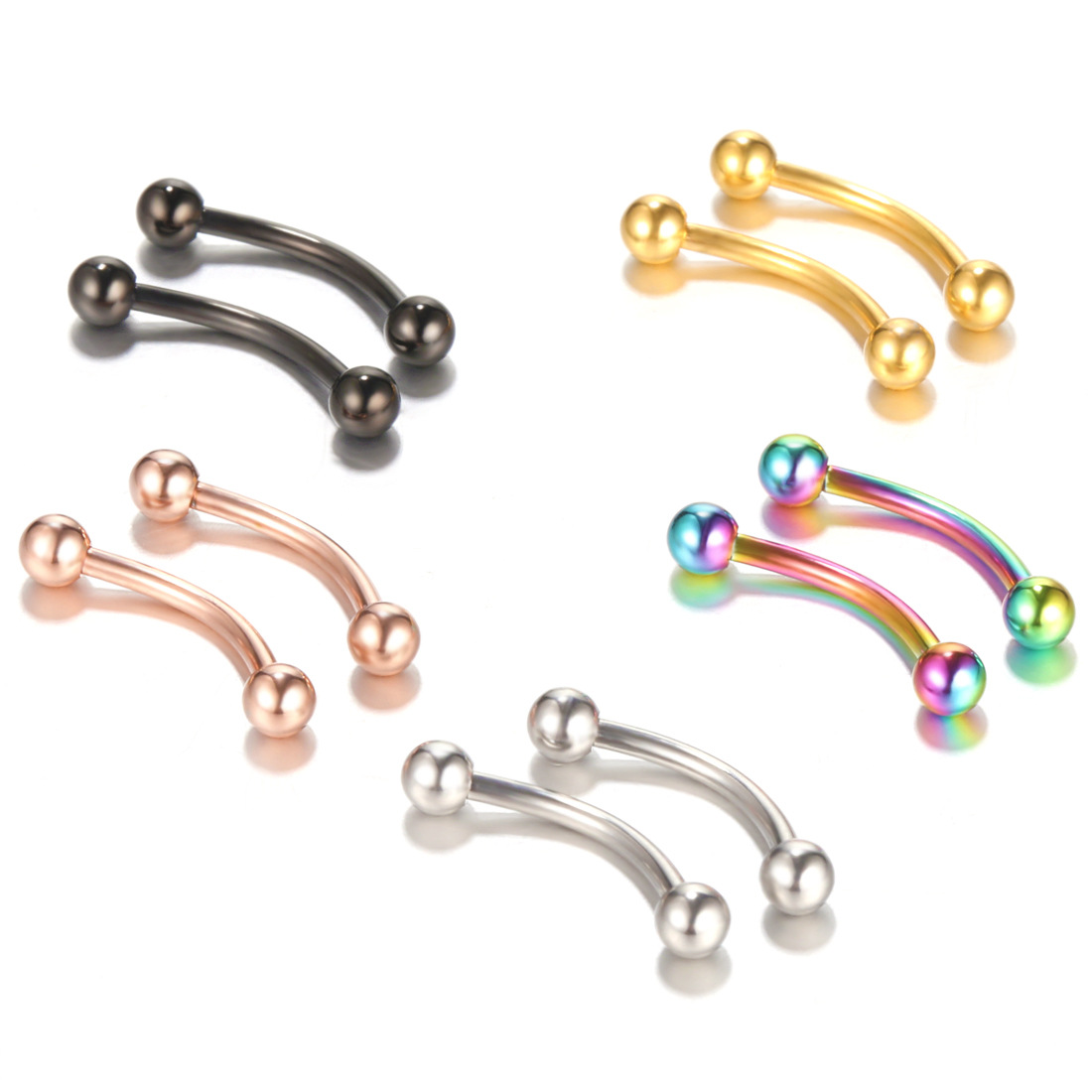 20pc/set Steel Eyebrow Banana  - Eyebrow Curved Barbell incelemesi ve fiyatı