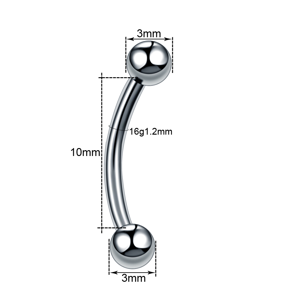 1pc Titanium Ball Eyebrow Pier - Eyebrow Curved Barbell incelemesi ve fiyatı