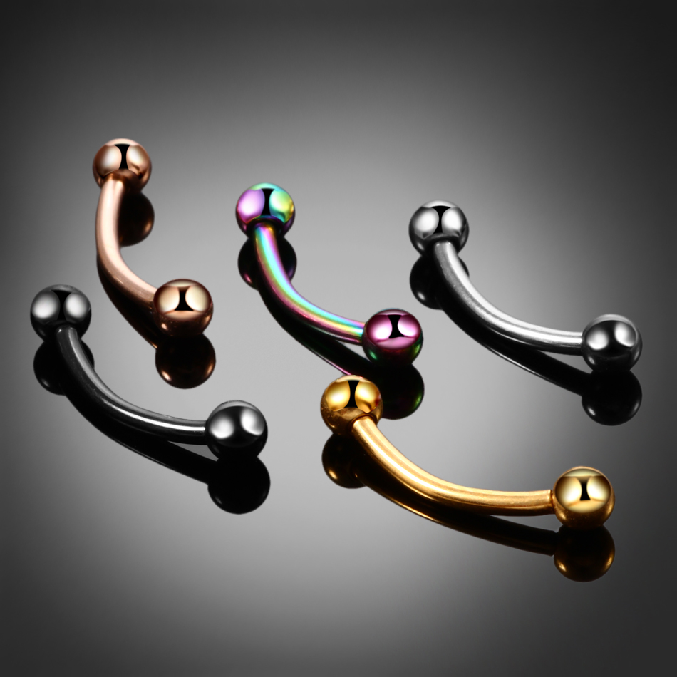 1pc Titanium Ball Eyebrow Pier - Eyebrow Curved Barbell incelemesi ve fiyatı