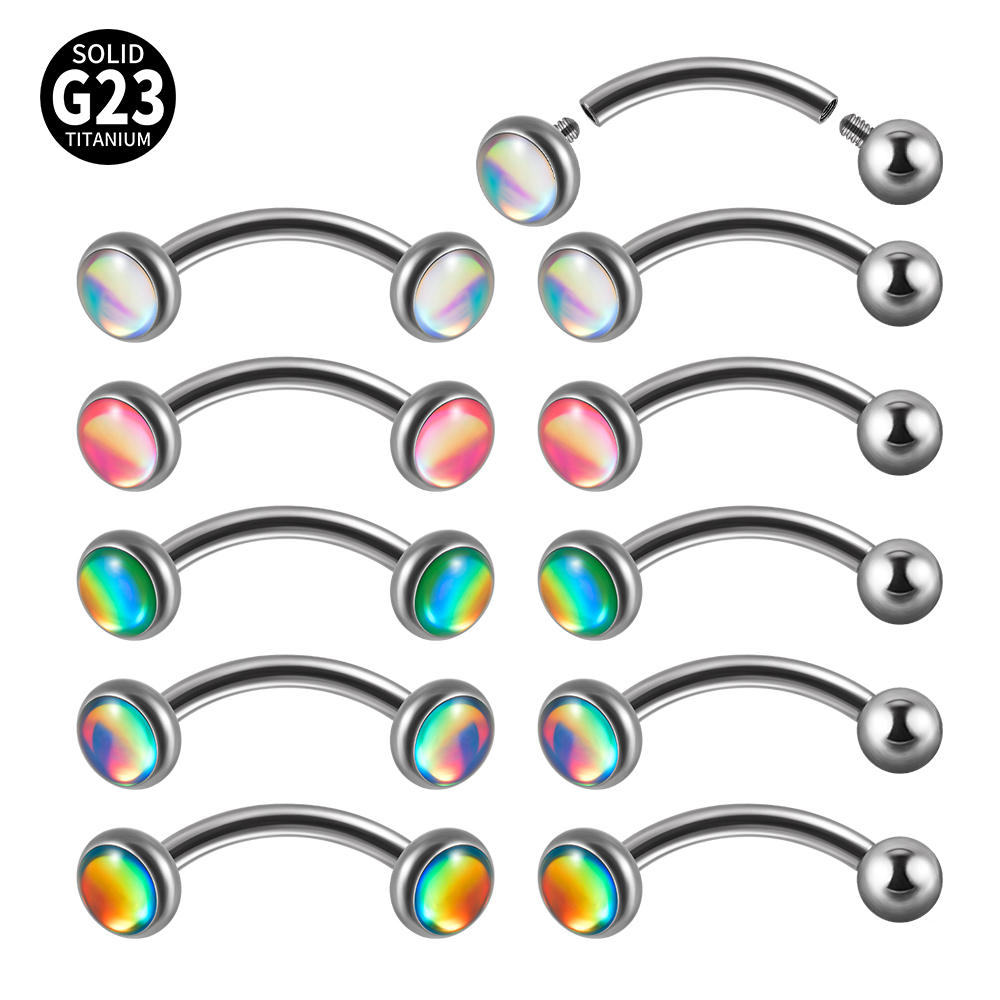 1PC G23 TItanium 16G Flash Gem - Eyebrow Curved Barbell incelemesi ve fiyatı