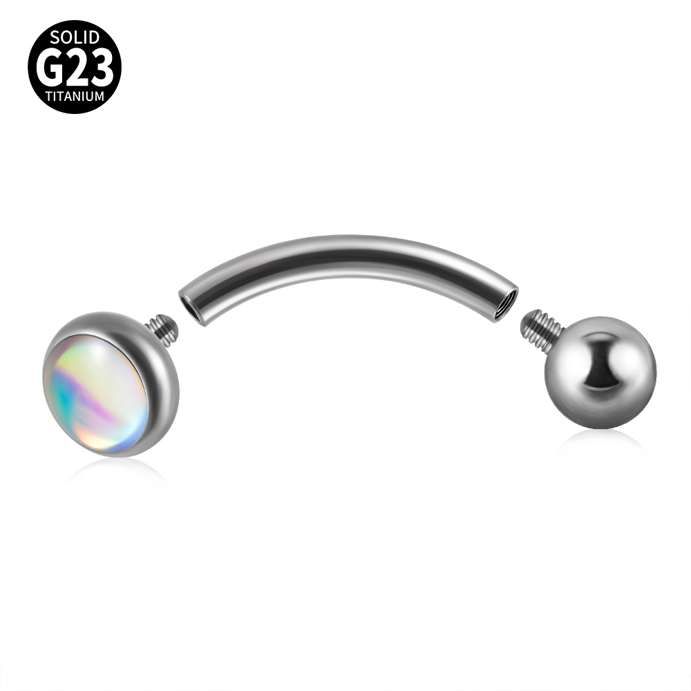 1PC G23 TItanium 16G Flash Gem - Eyebrow Curved Barbell incelemesi ve fiyatı