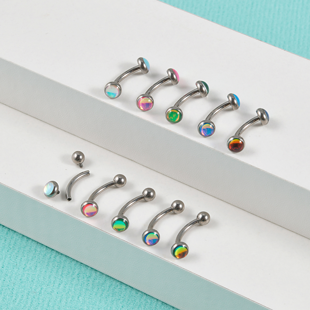 1PC G23 TItanium 16G Flash Gem - Eyebrow Curved Barbell incelemesi ve fiyatı