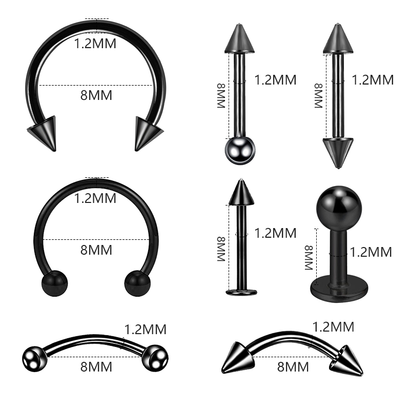 8PCS/Set Fashion Piercing Set  - Septum Clicker Ring incelemesi ve fiyatı