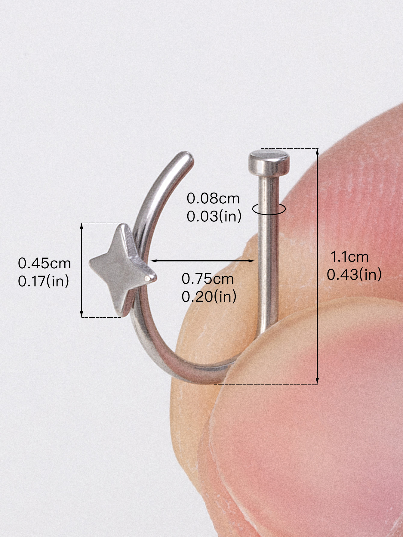 1pc Weld Rivet Butterfly D Sha - Septum Clicker Ring incelemesi ve fiyatı