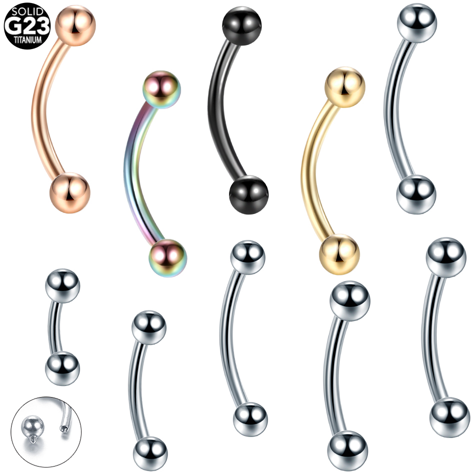 10Pcs/lot G23 Titanium Eyebrow - Eyebrow Curved Barbell incelemesi ve fiyatı