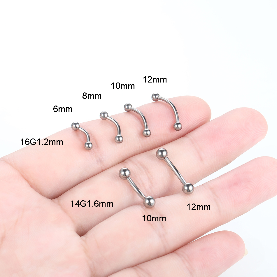 10Pcs/lot G23 Titanium Eyebrow - Eyebrow Curved Barbell incelemesi ve fiyatı
