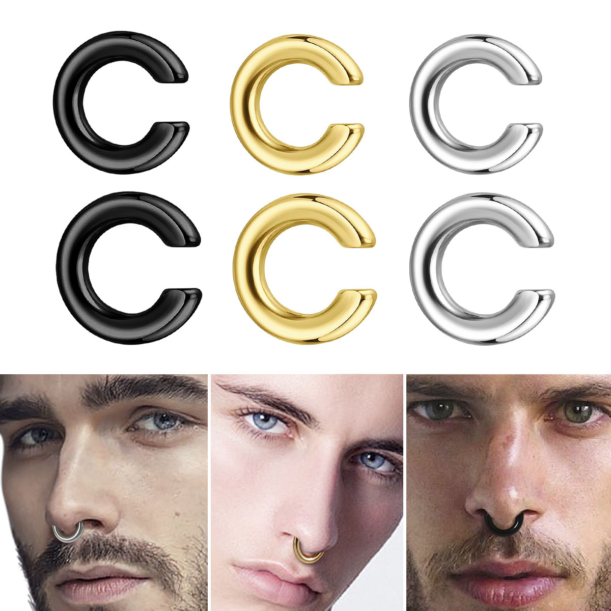 1pc Exaggerated c-Shaped Non-P - Body Jewelry Ear Piercing incelemesi ve fiyatı