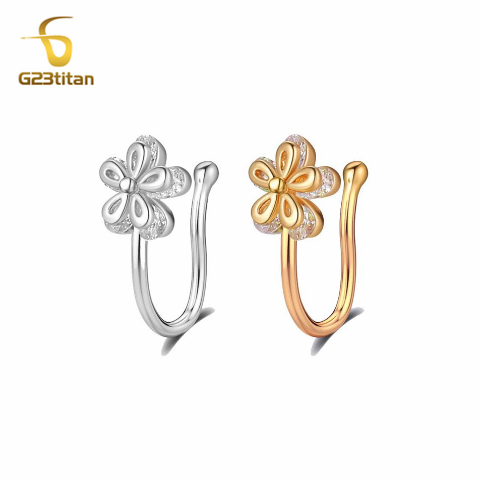 1pc Inlaid Zircon Flower Coppe - Body Jewelry Ear Piercing incelemesi ve fiyatı