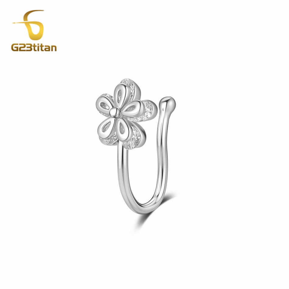 1pc Inlaid Zircon Flower Coppe - Body Jewelry Ear Piercing incelemesi ve fiyatı