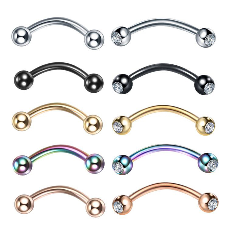 1PC Stainless Steel Crystal Ey - Eyebrow Curved Barbell incelemesi ve fiyatı