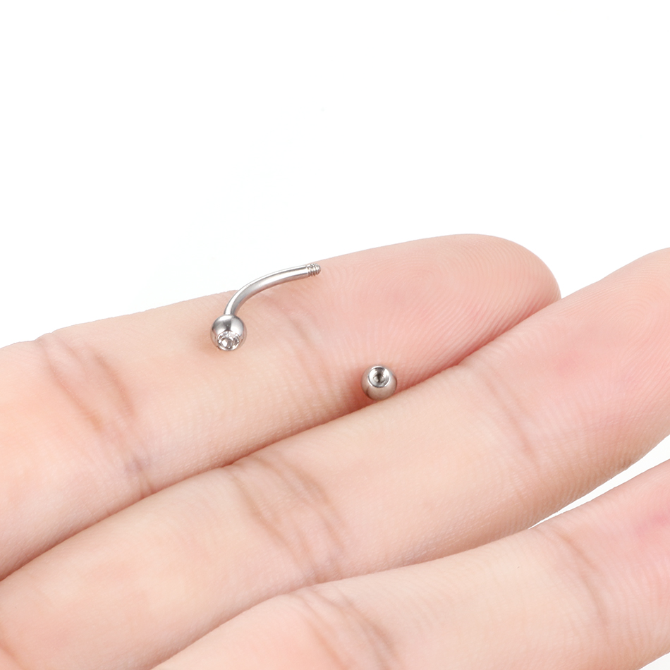 1PC Stainless Steel Crystal Ey - Eyebrow Curved Barbell incelemesi ve fiyatı