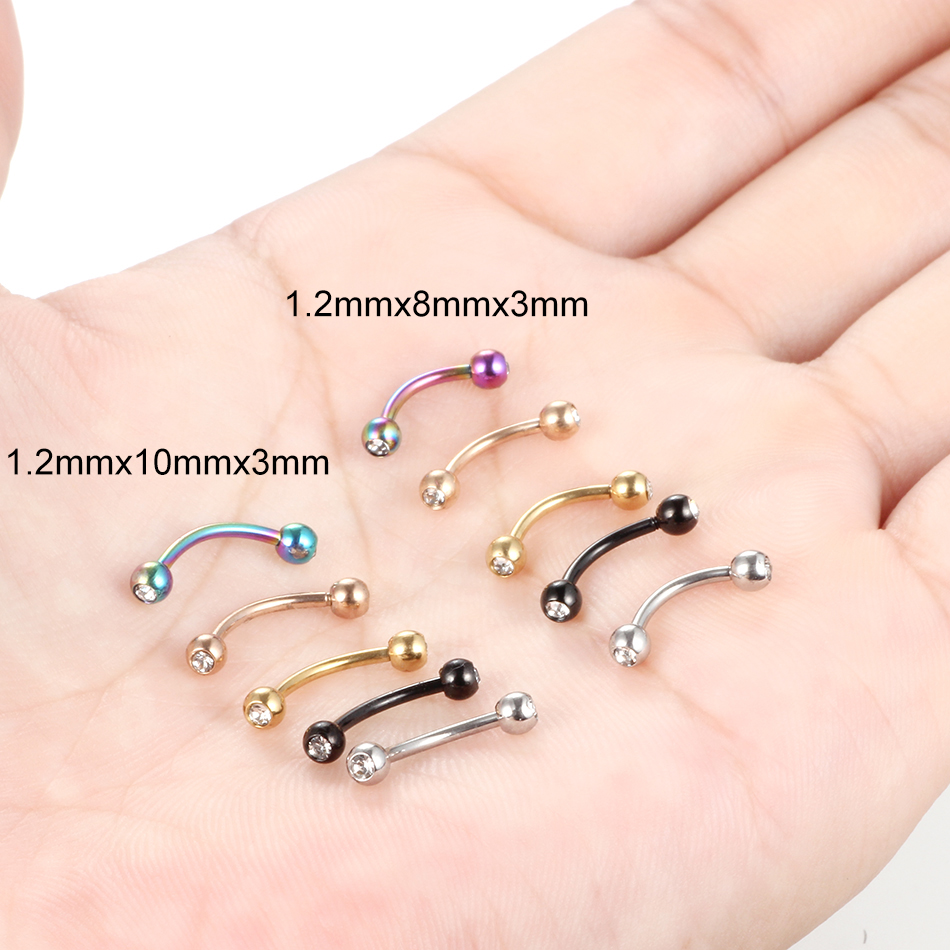 1PC Stainless Steel Crystal Ey - Eyebrow Curved Barbell incelemesi ve fiyatı