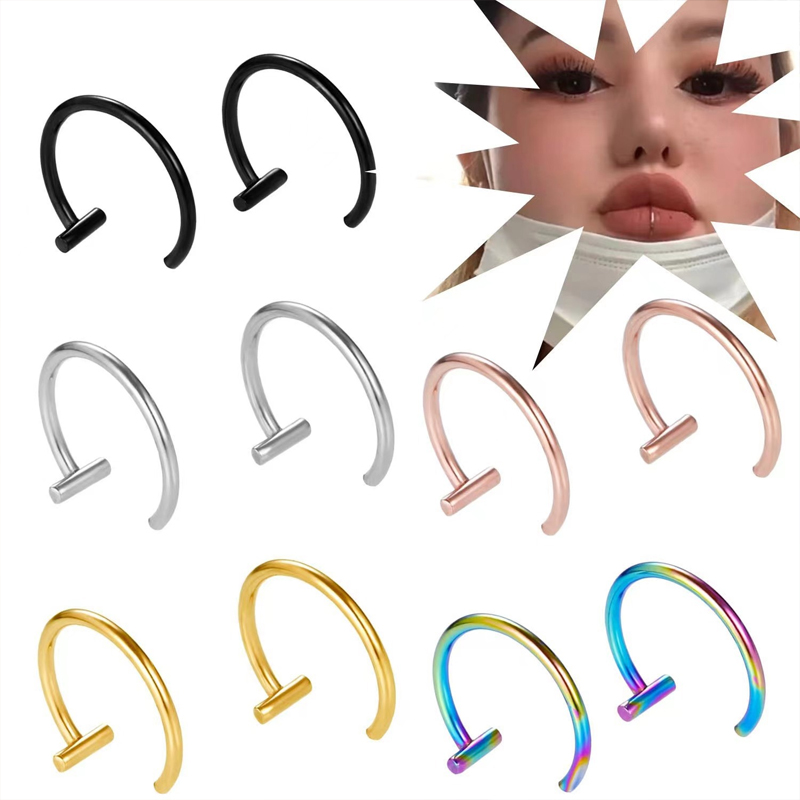 18G Surgical Steel Lip Ring Ha - Body Jewelry And Earrings incelemesi ve fiyatı