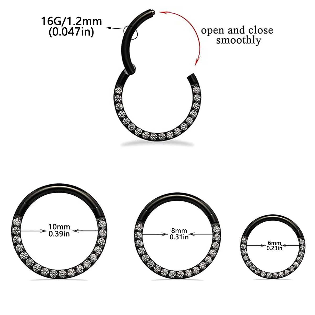 Nose Ring Hinged Segment Ear C - Septum Clicker Ring incelemesi ve fiyatı