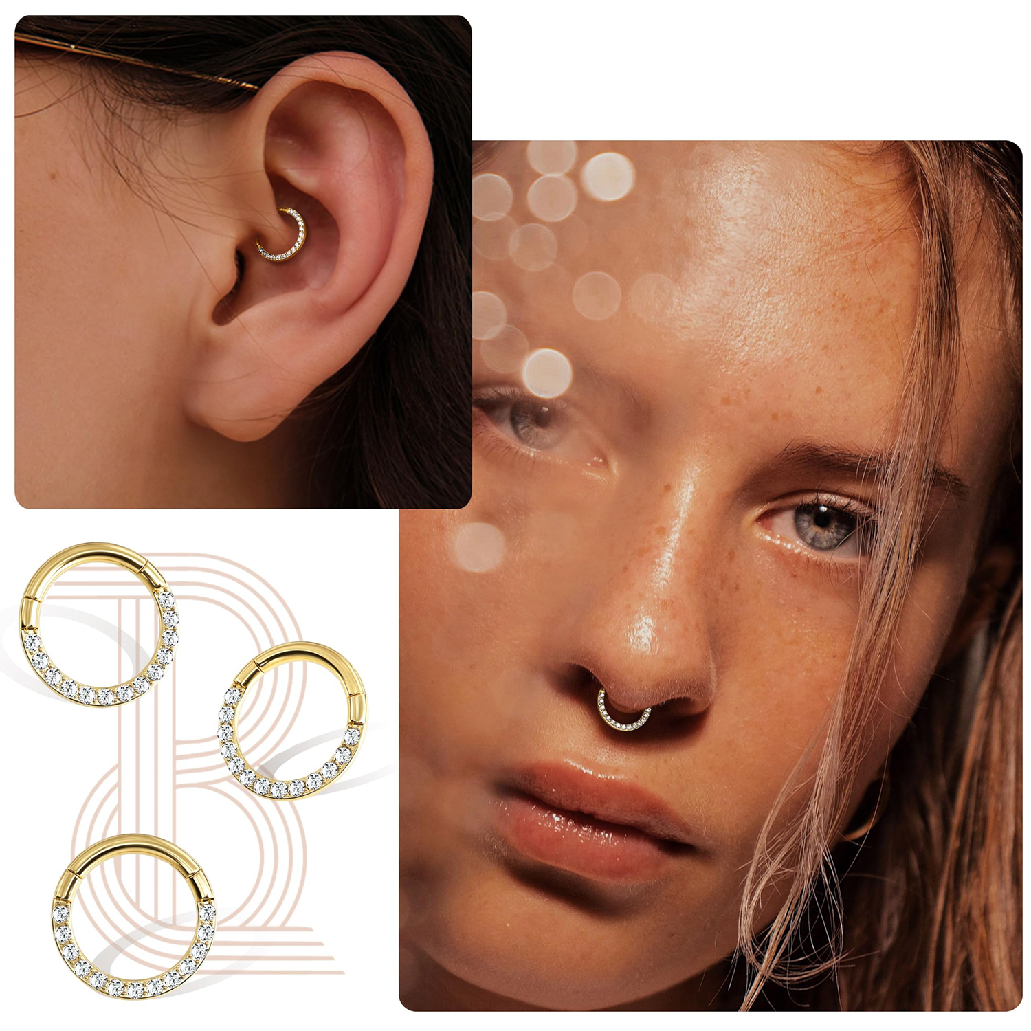 Nose Ring Hinged Segment Ear C - Septum Clicker Ring incelemesi ve fiyatı