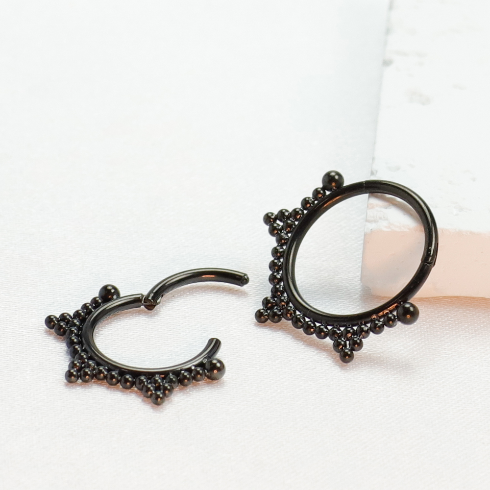 F136 Titanium Piercing Black N - Septum Clicker Ring incelemesi ve fiyatı