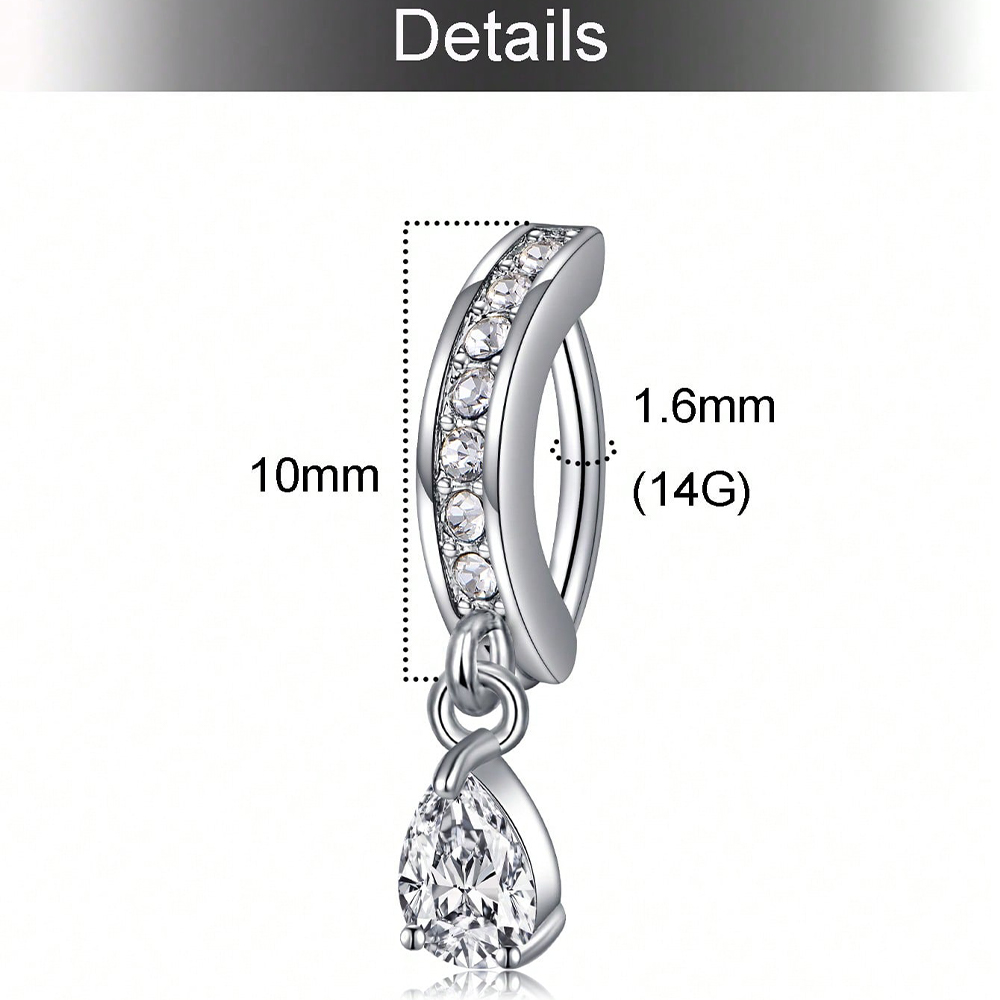 1PC 14G 10mm Belly Button Ring - Septum Clicker Ring incelemesi ve fiyatı