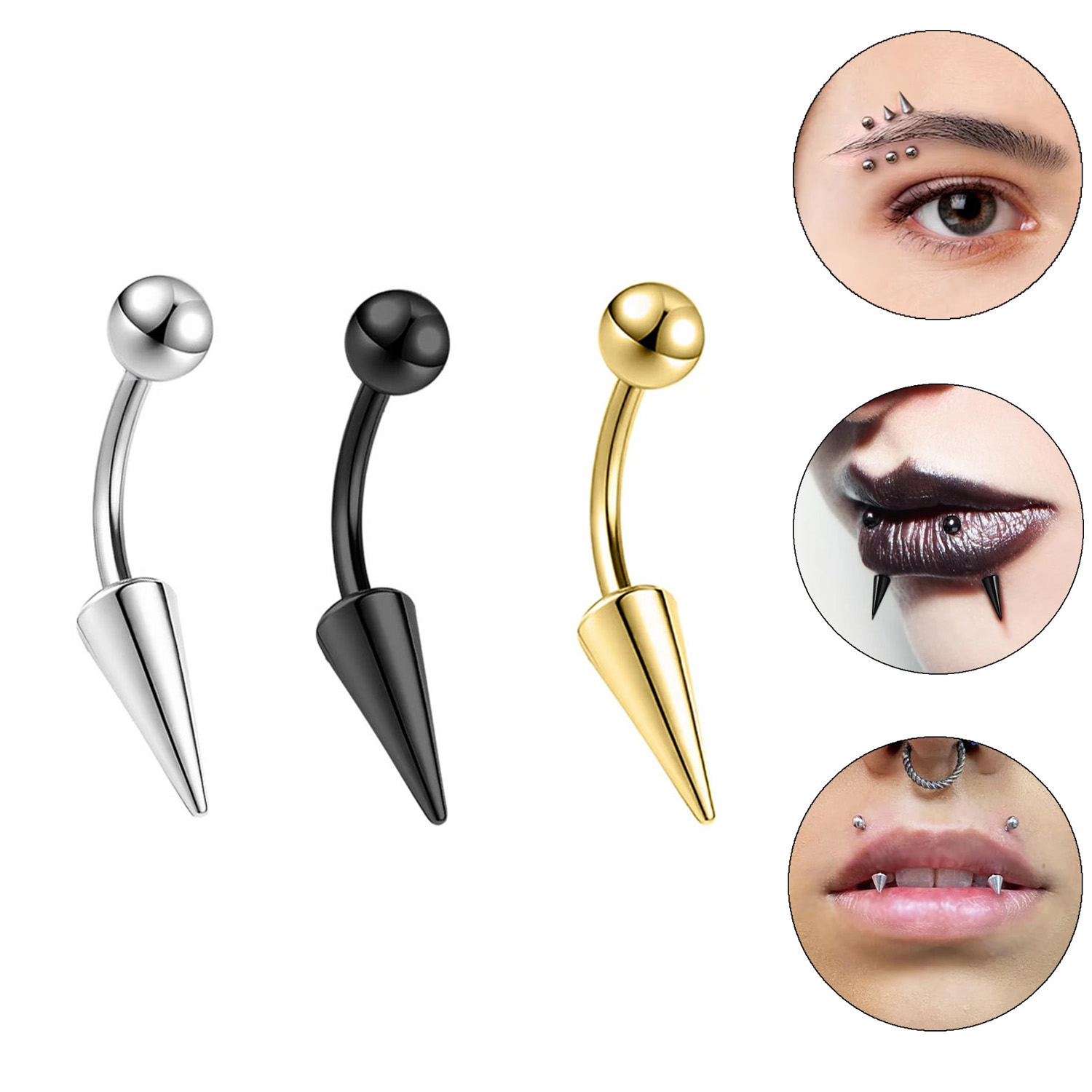 1PC 16G Long Spike Bridge Stai - Eyebrow Curved Barbell incelemesi ve fiyatı